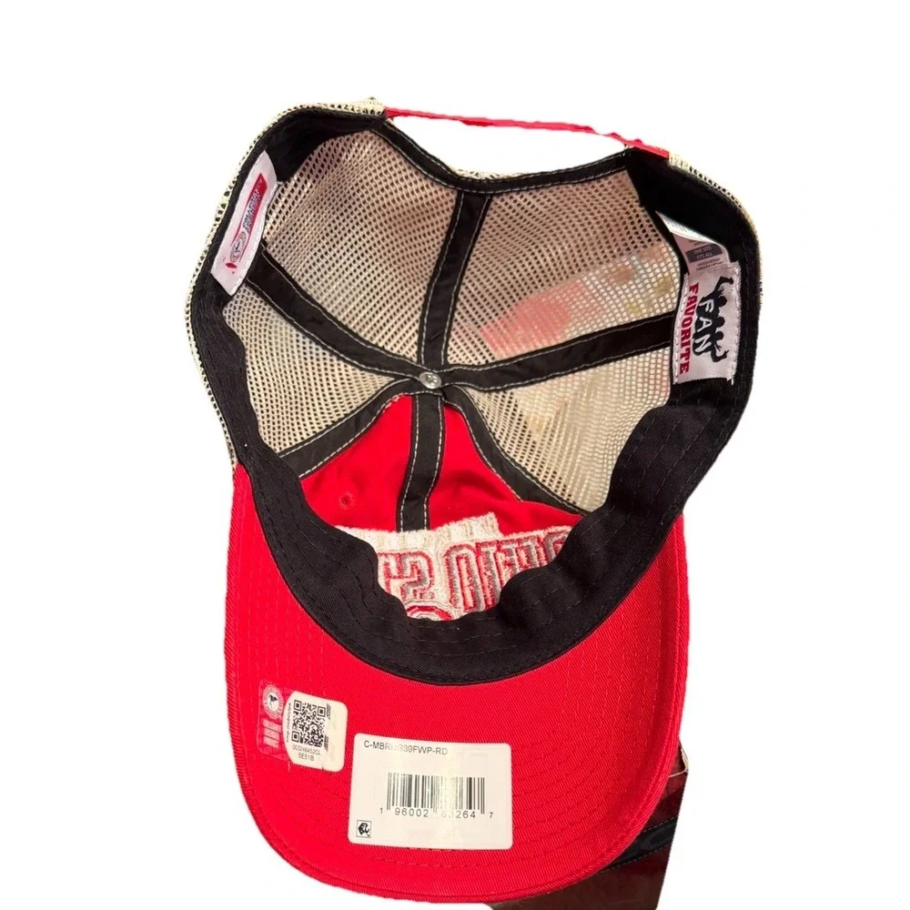 New Mens Fan Favorite Red Ohio State Buckeyes Adjustable Hat One‎ Size Trucker